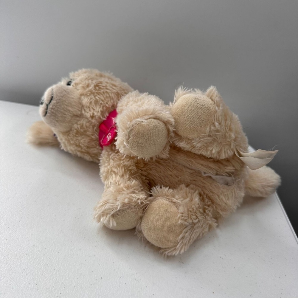 Mattel Barbie Plush Puppy Toy Purple Bow Kiss Care Pet Vet Barking Beige 10" - Picture 9 of 9